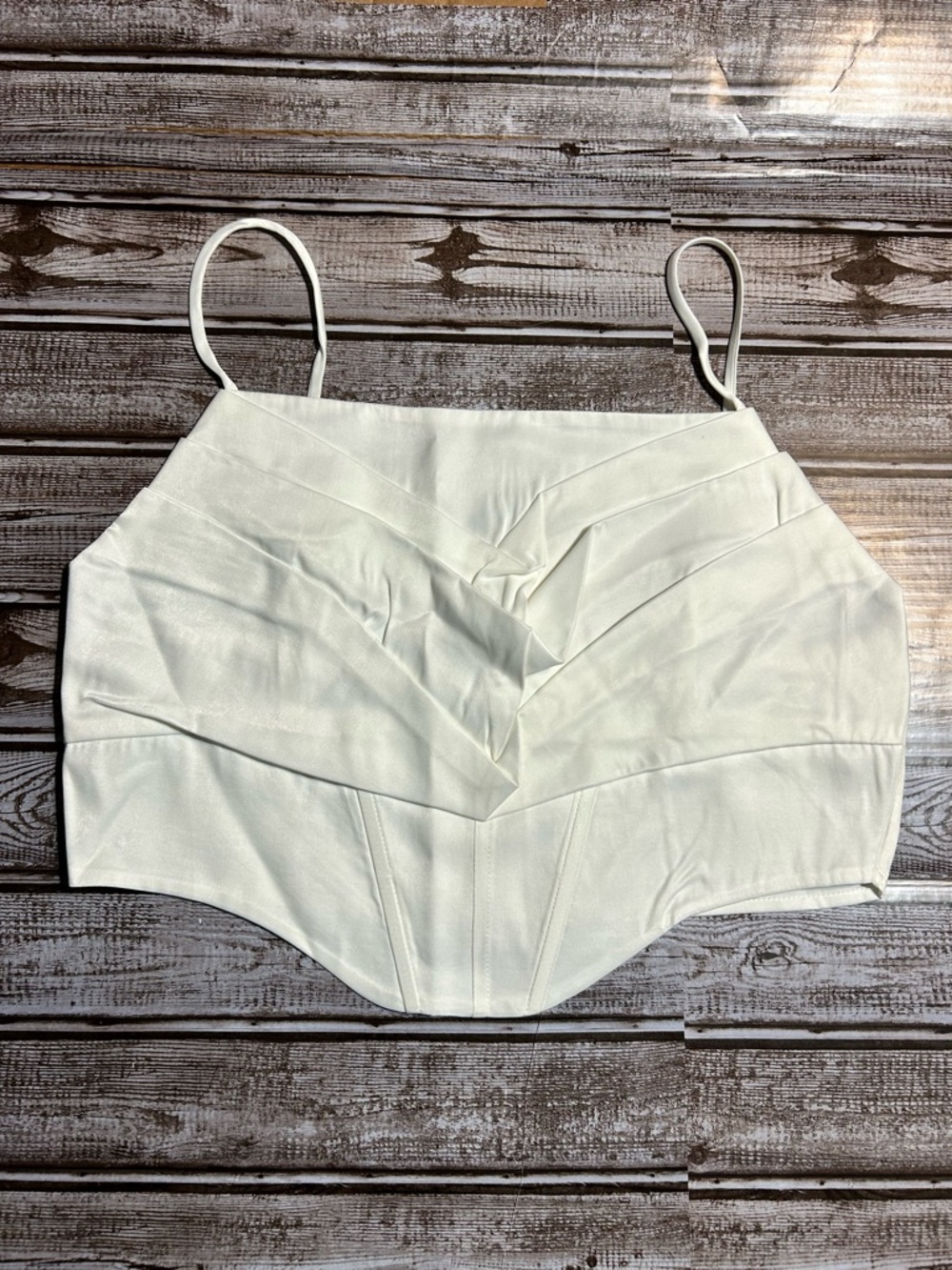 Elodie Cream Satin Crop Top